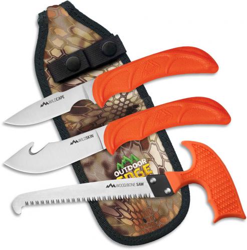 Outdoor Edge WildGuide - Compact 3 Piece Hunting Knife Set - WG-10C For Sale