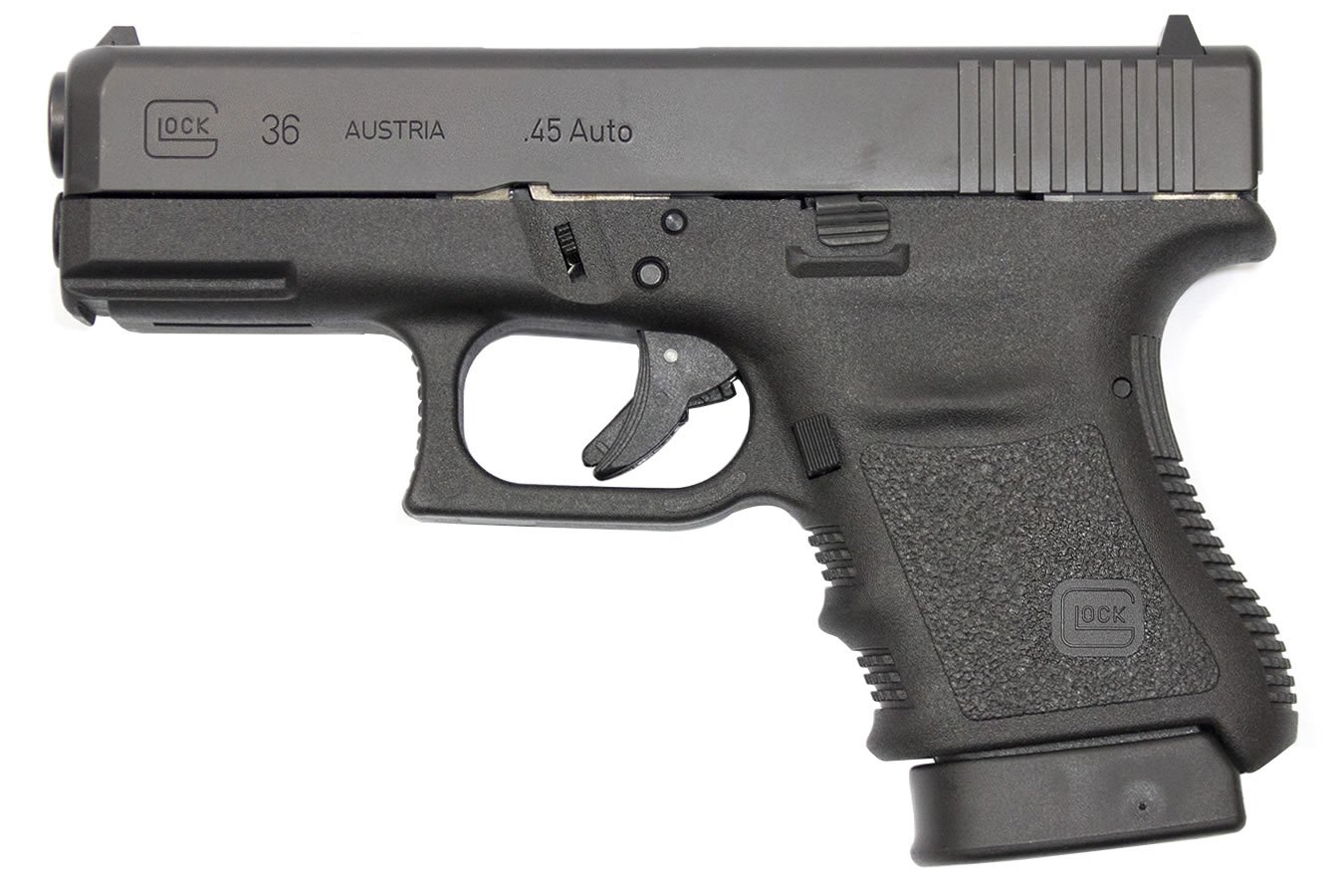 Glock 36 Gen3 45 ACP 6-Round Pistol with Finger Groove Rail For Sale Europe
