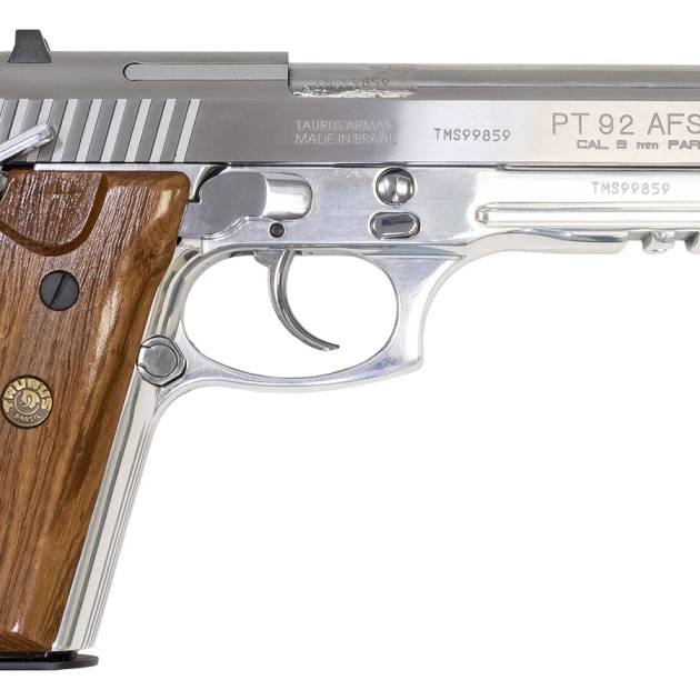 Taurus PT 92 AFS-D Stainless 9mm Luger Semi-Automatic Pistol with Wood Grips For Sale Europe