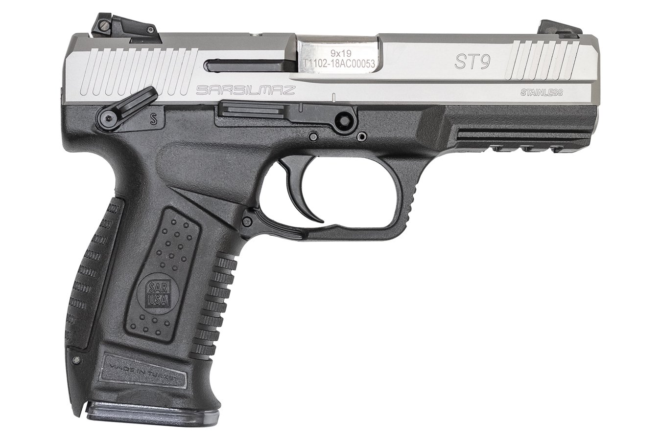 Sarsilmaz ST9 Stainless 9mm Striker-Fired Pistol For Sale Europe