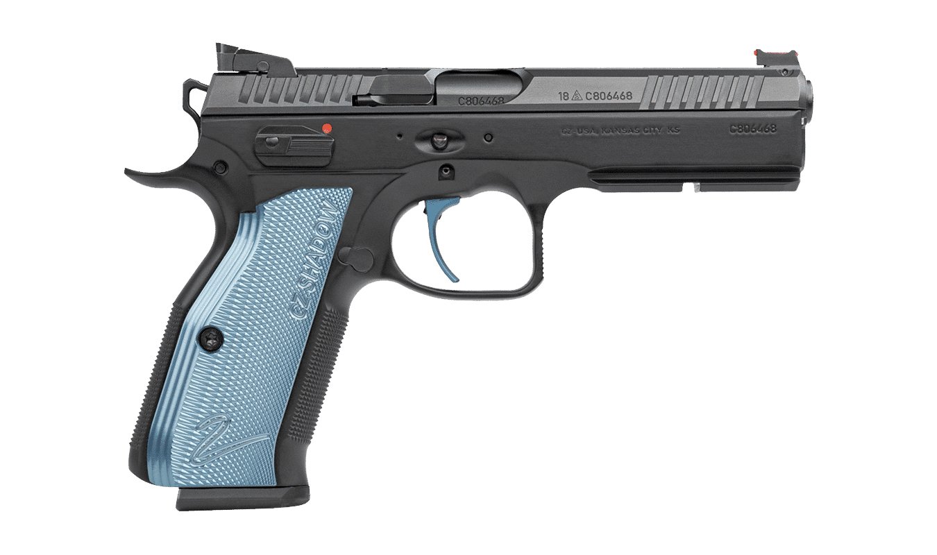 CZ Shadow 2 SA 9mm Pistol with Blue Aluminum Grips For Sale Europe