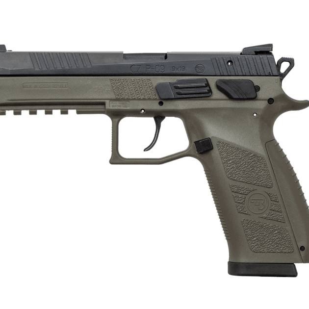 CZ P-09 9mm DA/SA Pistol with OD Green Frame For Sale Europe