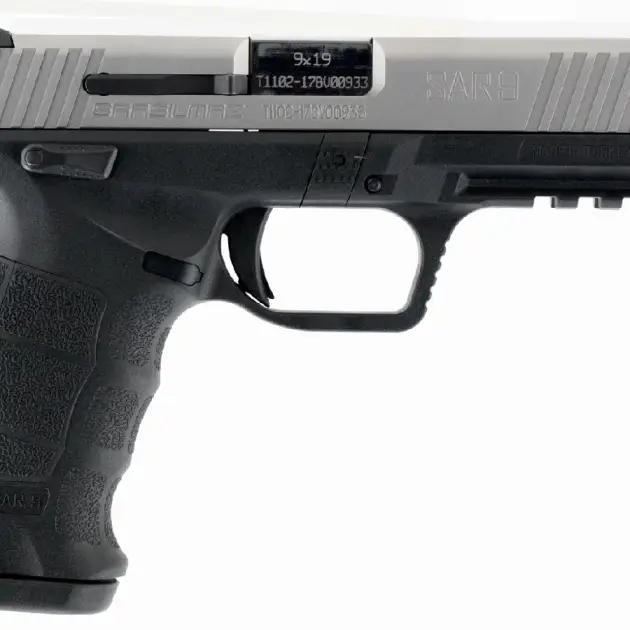 Sarsilmaz SAR9 9mm Pistol with Stainless Slide and Manual Safety For Sale Europe