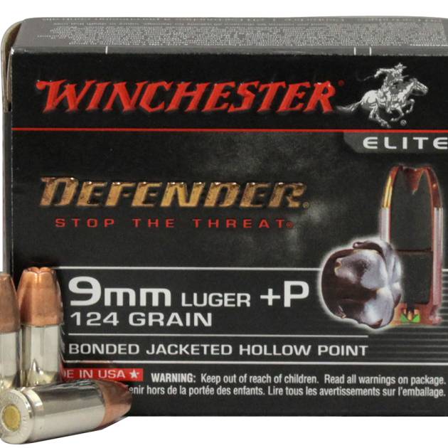 Winchester 9mm Luger +P 124 gr Bonded JHP PDX1 Defender Elite 20/Box for sale Europe
