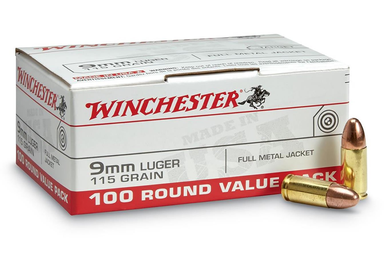 Winchester 9mm 115 gr FMJ Value Pack 100/Box For Sale Europe