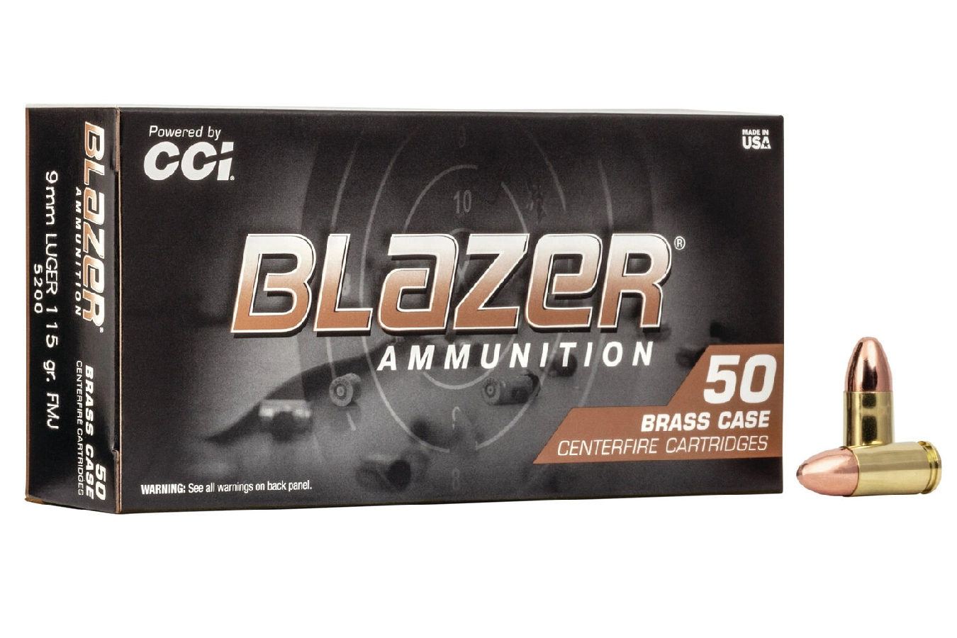 CCI 9mm 115 gr FMJ Blazer Brass 50/Box For Sale Europe